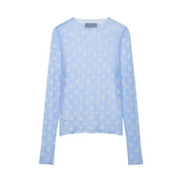 Slim fit semi transparent floral top