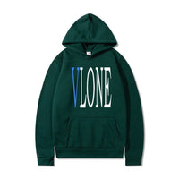 Hoodie with Snake Wrap Design, Blue Large V Logo, Unisex Oversized Sweatshirt Hooded Jacket