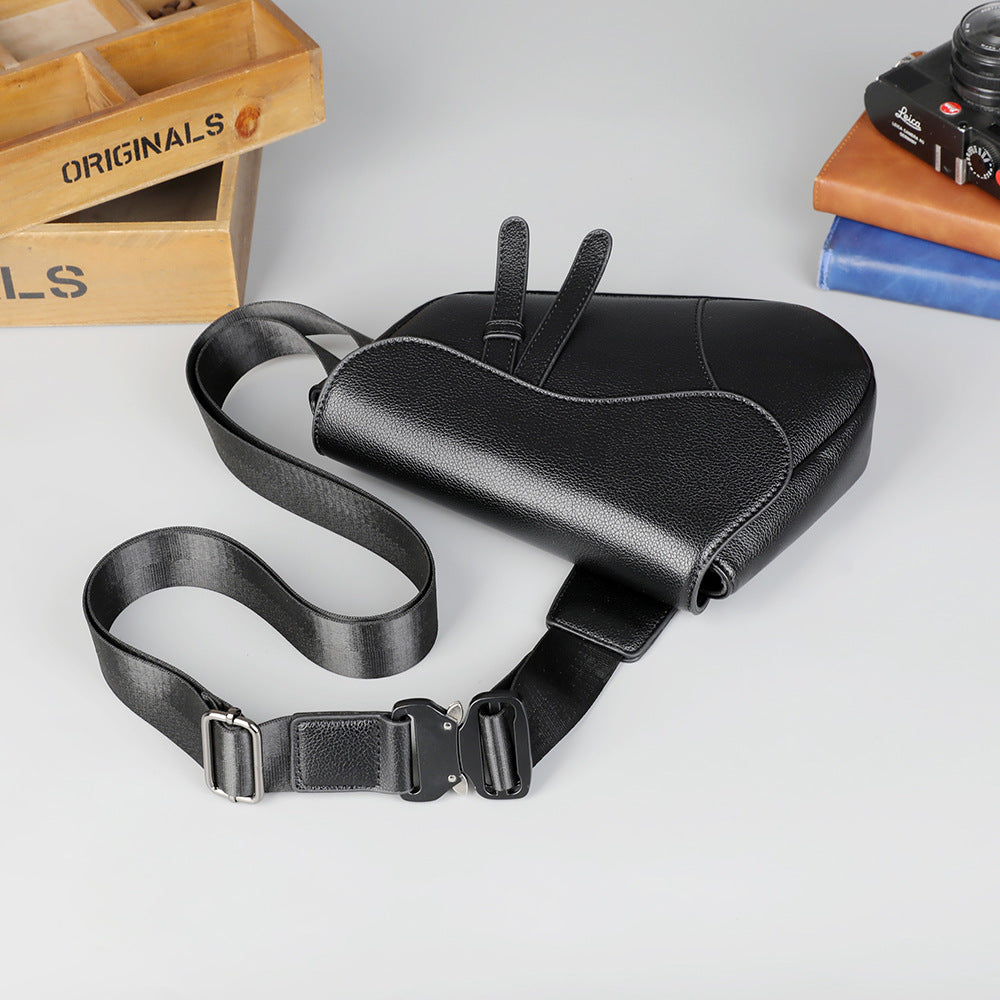Shoulder bag saddle bag zipper diagonal cross bag men's bag