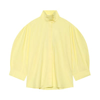 Casual bubble sleeve stand up collar shirt