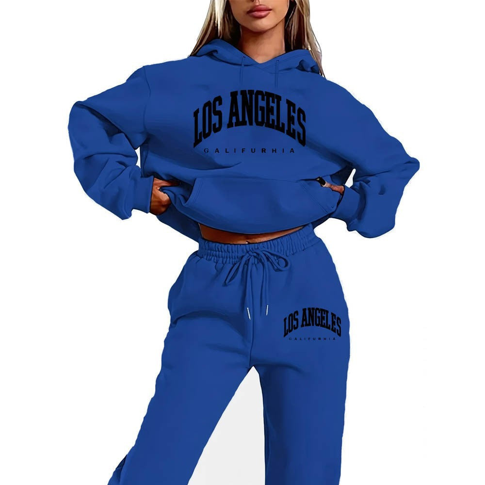 women's sportswear hoodie set,printed  casual high-quality hooded sweatshirt set