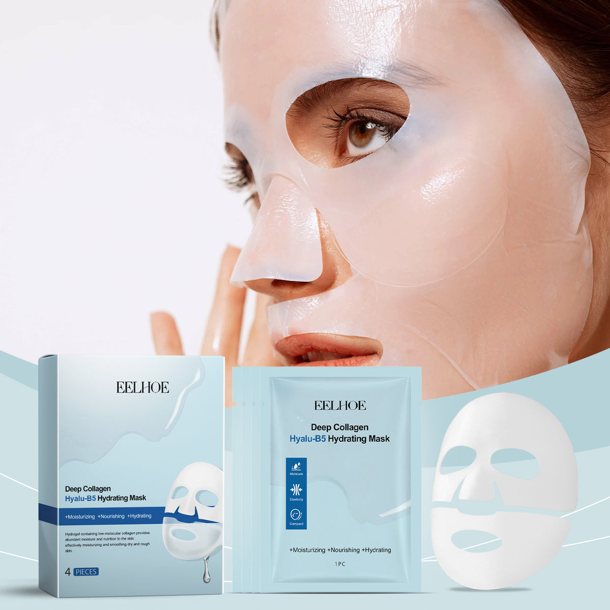 EELHOE Collagen B5 Moisturizing Mask (Box Set) Three-In-One Mask For Hydrating, Moisturizing, Nourishing And Protecting Facial Skin