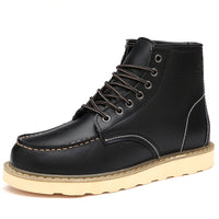 British casual high top genuine leather work boots big toe leather shoes