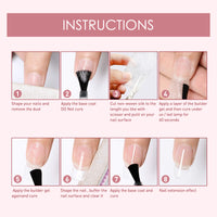 Jaysuing Fiber Extension Gel (20ml) Nail Anti-Crack Nail Art Nail Light Therapy Extension Gel Burst Nail Gel
