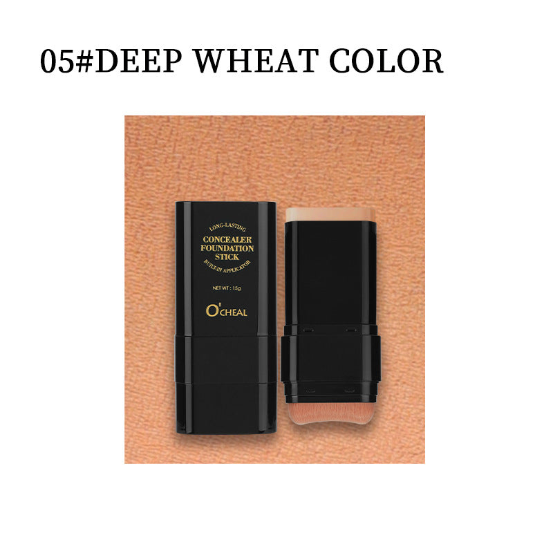 Oqianya Cream Foundation Concealer Long-Lasting Solid Foundation  Dual-Purpose Powder Puff Brush