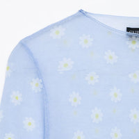 Slim fit semi transparent floral top