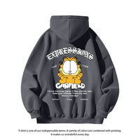 Garfield Printed Hoodie Couple Style Loose Outerwear Men