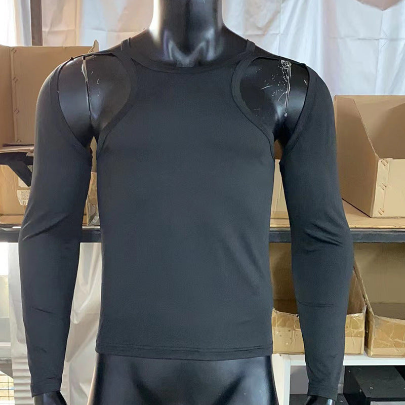 Slim Knit Sleeveless Vest for Men, Elastic Fitted Underwear, Sexy Tight Sleeveless T-Shirt, American Style Vest