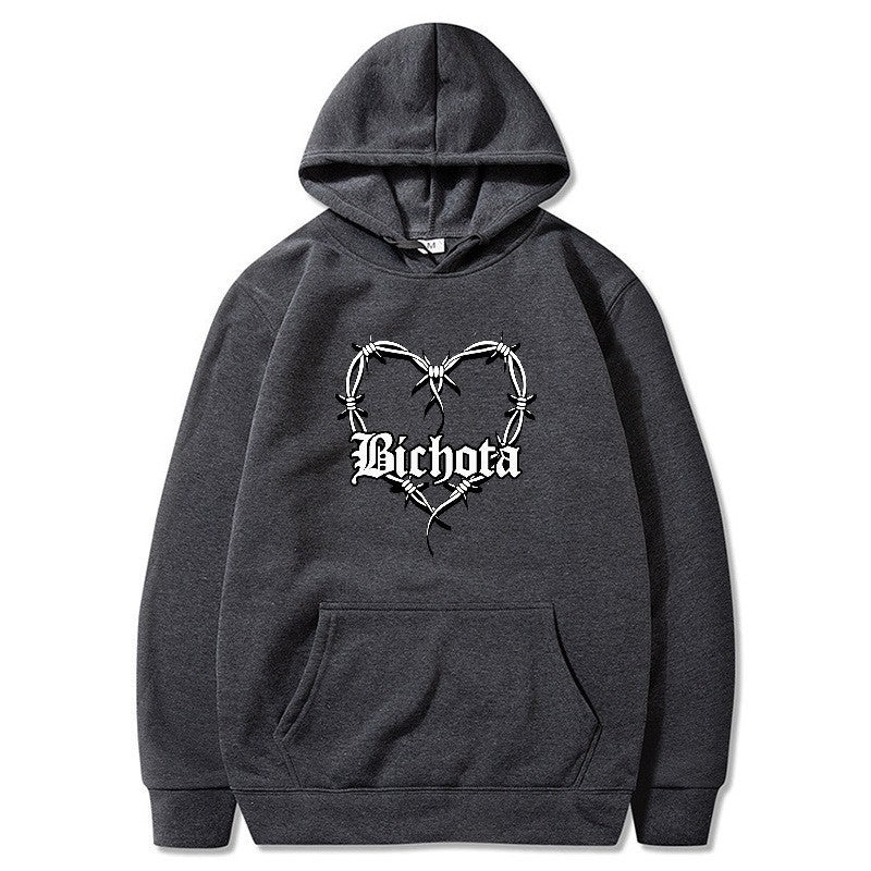 Letter Print Hoodie Casual Sporty Sweatshirt Loose Oversized Pullover Hooded Sweater