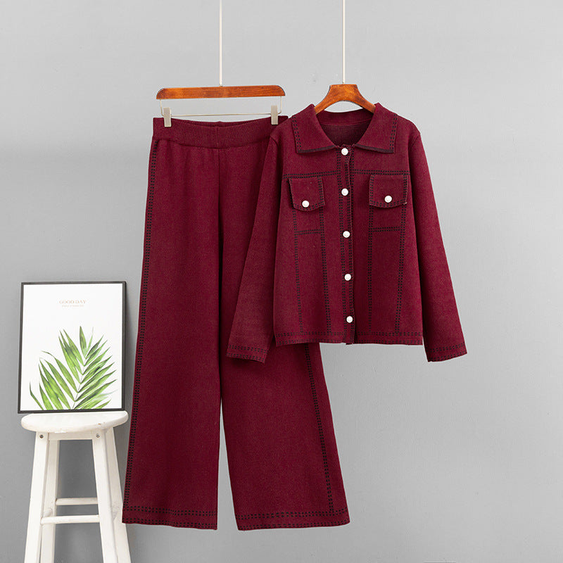 POLO collar loose jacket set