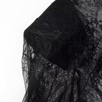 Pure Desire Style Lace Splicing Hollow Perspective Top