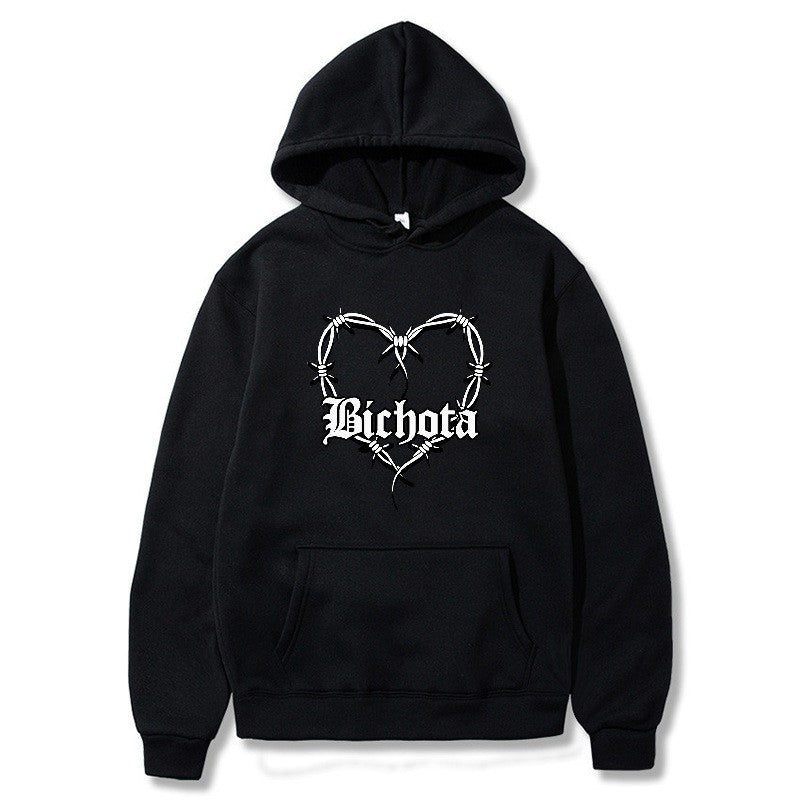 Letter Print Hoodie Casual Sporty Sweatshirt Loose Oversized Pullover Hooded Sweater