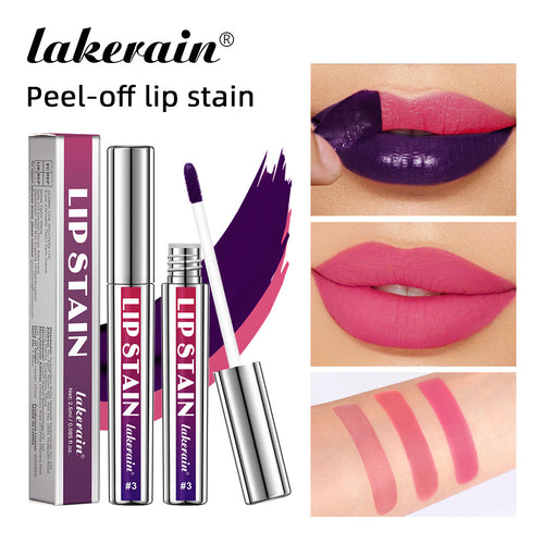 Lakerain Silver Tube Peel-Off Lip Gloss, Non-Transfer, Long-Lasting Matte Lipstick