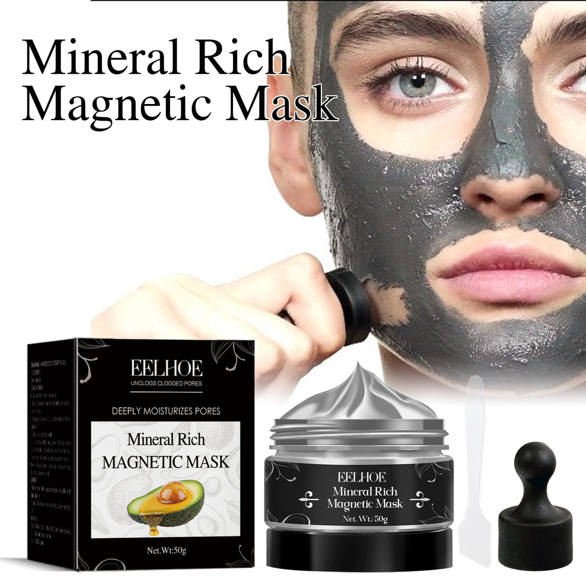 EELHOE Blackhead Removal Mask Cleanses Blackheads, Lighens Pimples, Tighteners Pores And Controls Oil Smear Mask