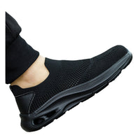 Mesh lightweight one foot labor protection summer mesh anti smashing and anti piercing safety protective shoes