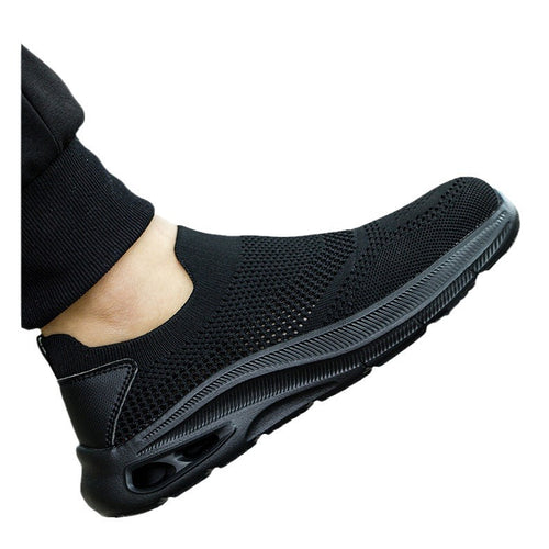 Mesh lightweight one foot labor protection summer mesh anti smashing and anti piercing safety protective shoes