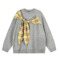 Plaid shawl scarf sweater