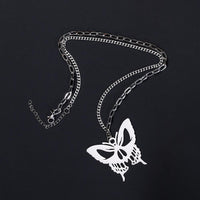 Fashion gothic style neck necklace butterfly suspension pendant men and women couple women necklace jewelry accessories
