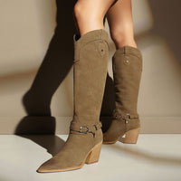 High heels, thick heels, women's boots, high boots, western boots Made to order, ships in 7 days