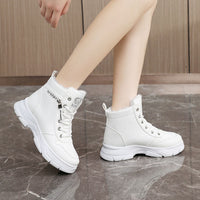 Solid color women's shoes with plush cotton shoes