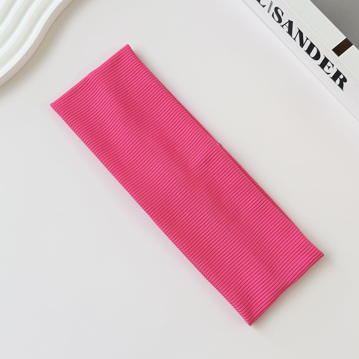 Cotton Elastic Headband Wide Sweat-Absorbent Band, Solid Color, Multi-Functional Headwear