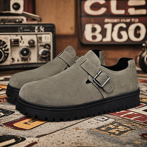 Thick soled height increasing board shoes for men