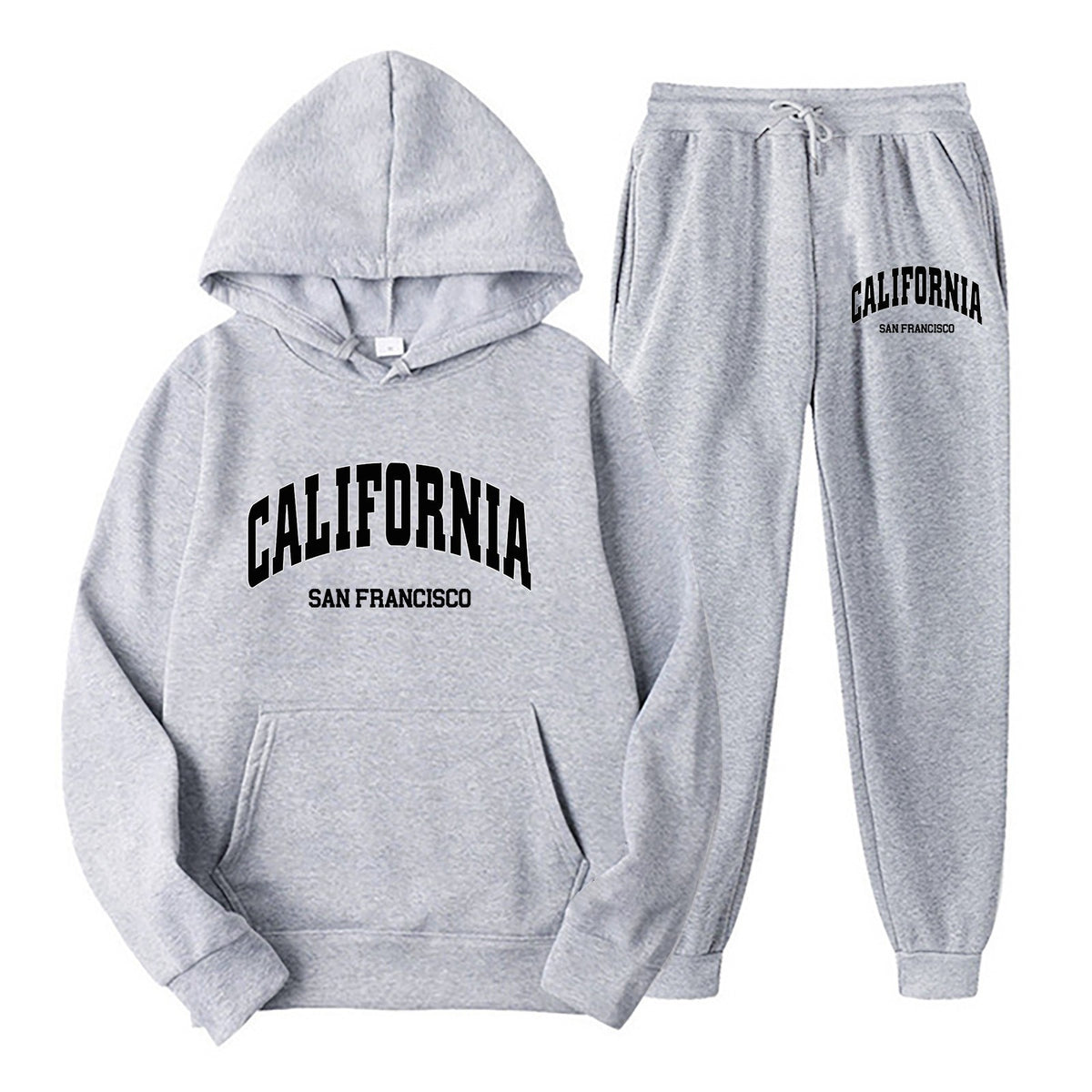 loose fleece hoodie set, men's and women's long sleeve hoodie and pants, hooded sweatshirt