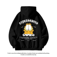 Garfield Printed Hoodie Couple Style Loose Outerwear Men