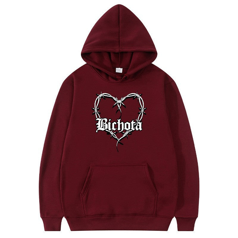 Letter Print Hoodie Casual Sporty Sweatshirt Loose Oversized Pullover Hooded Sweater