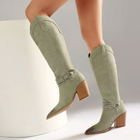 High heels, thick heels, women's boots, high boots, western boots Made to order, ships in 7 days