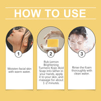 EELHOE Lemon Turmeric Acid Soap, Gently Cleanses, Moisturizes And Brightening Skin Square Cleanser