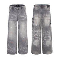 Vintage Washed Splatter Cargo Pants Men High-End Cargo Pants