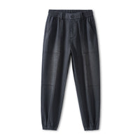 Patchwork Cargo Pants for Men, Drawstring Tapered Fit