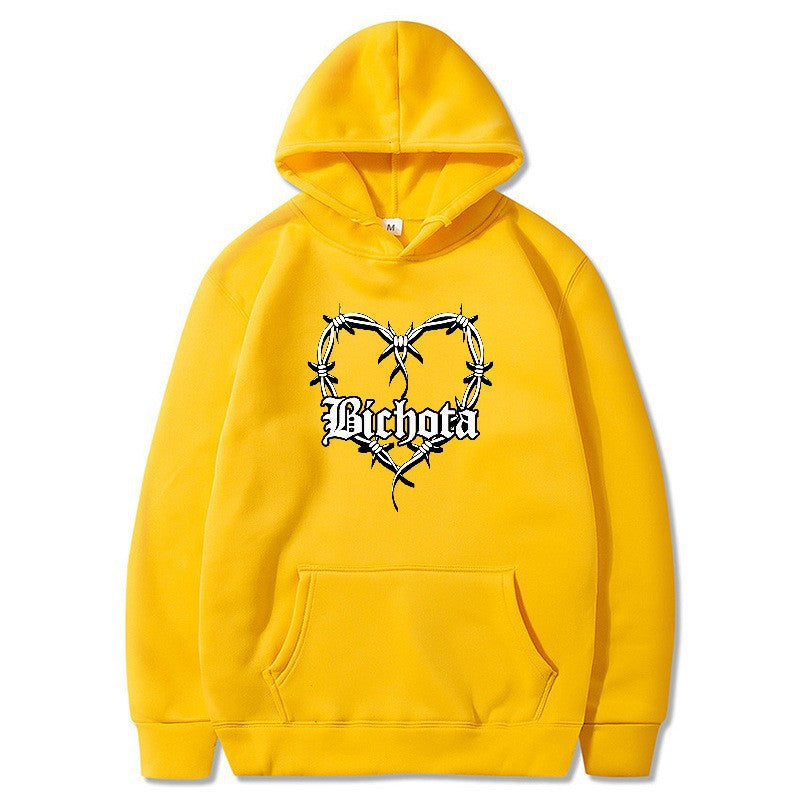 Letter Print Hoodie Casual Sporty Sweatshirt Loose Oversized Pullover Hooded Sweater