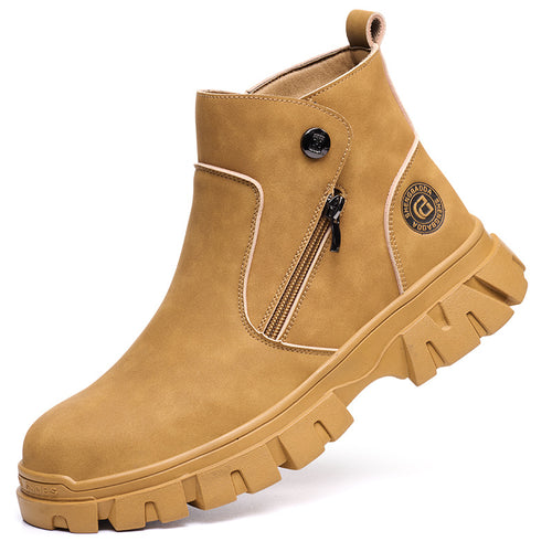 Welders' labor protection anti smashing and anti piercing work anti spark protection and safety shoes
