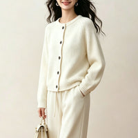 Versatile lazy style loose cardigan knit sweater