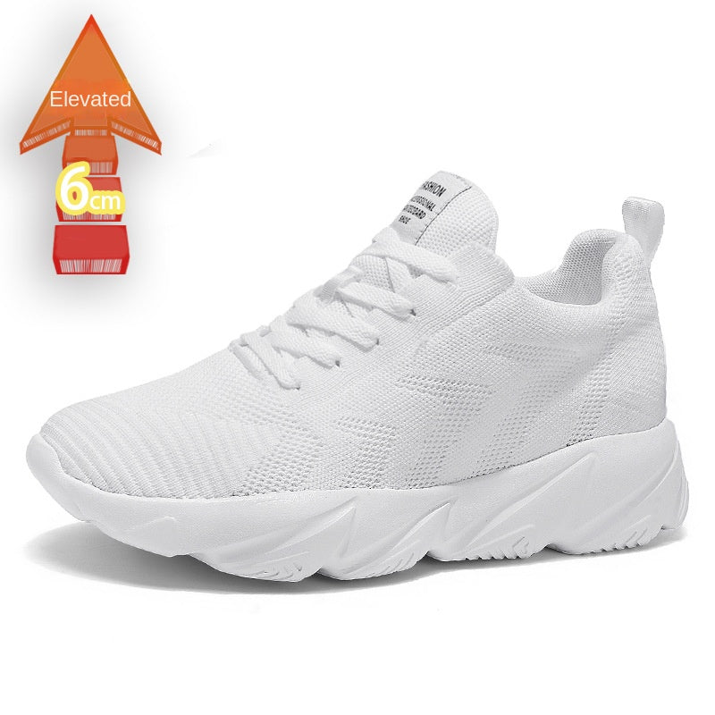 Height-Enhancing 8CM Men's Shoes, Sports Shoes, Spring and Summer Mesh Casual Shoes, Trendy Shoes, Soft Sole Travel Shoes, Student Running Shoes for Men