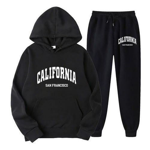 loose fleece hoodie set, men's and women's long sleeve hoodie and pants, hooded sweatshirt