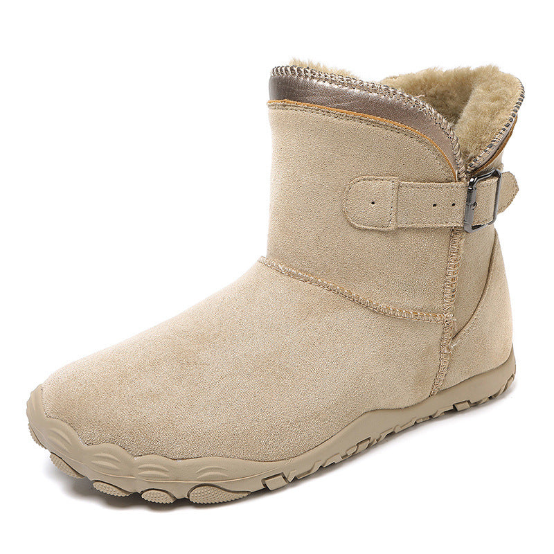Unisex High-Top Suede Snow Boots - Plush Lined Winter Boots