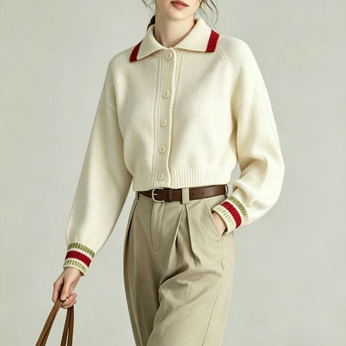 Versatile lazy style loose cardigan knit sweater