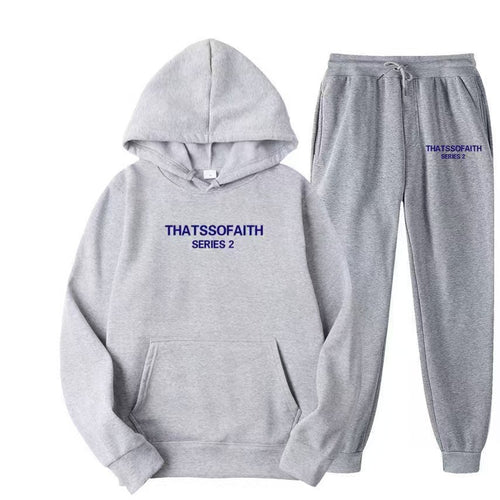Casual Hooded Sweatshirt with Letter Print, Fleece Lined Long Pants Set for Women