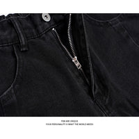 Street Style Studs Asymmetrical Straight Leg Jeans
