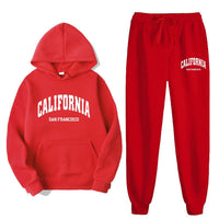 loose fleece hoodie set, men's and women's long sleeve hoodie and pants, hooded sweatshirt