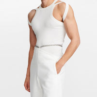 Slim Knit Sleeveless Vest for Men, Elastic Fitted Underwear, Sexy Tight Sleeveless T-Shirt, American Style Vest