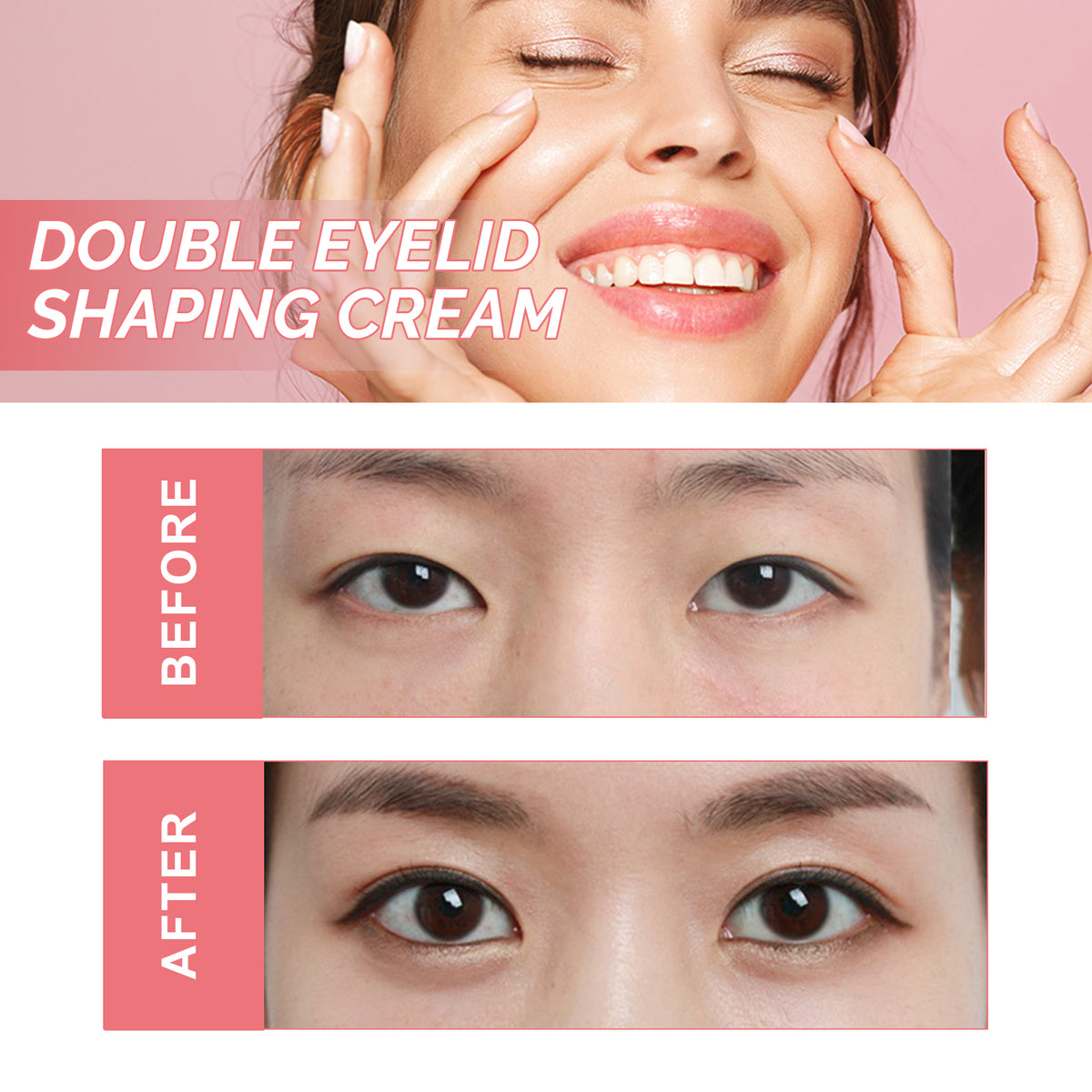 EELHOE Double Eyelid Styling Cream Long-Lasting Natural Non-Trace Invisible Non-Glue Double Eyelid Instant Dry Eye Cream
