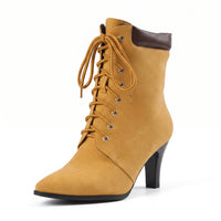 Low-cut Martin Boots Women's Pointed Toe Lace-up Ankle Boots Wide Sizes Autumn Winter Fashion Style Made to order, ships in 7 days