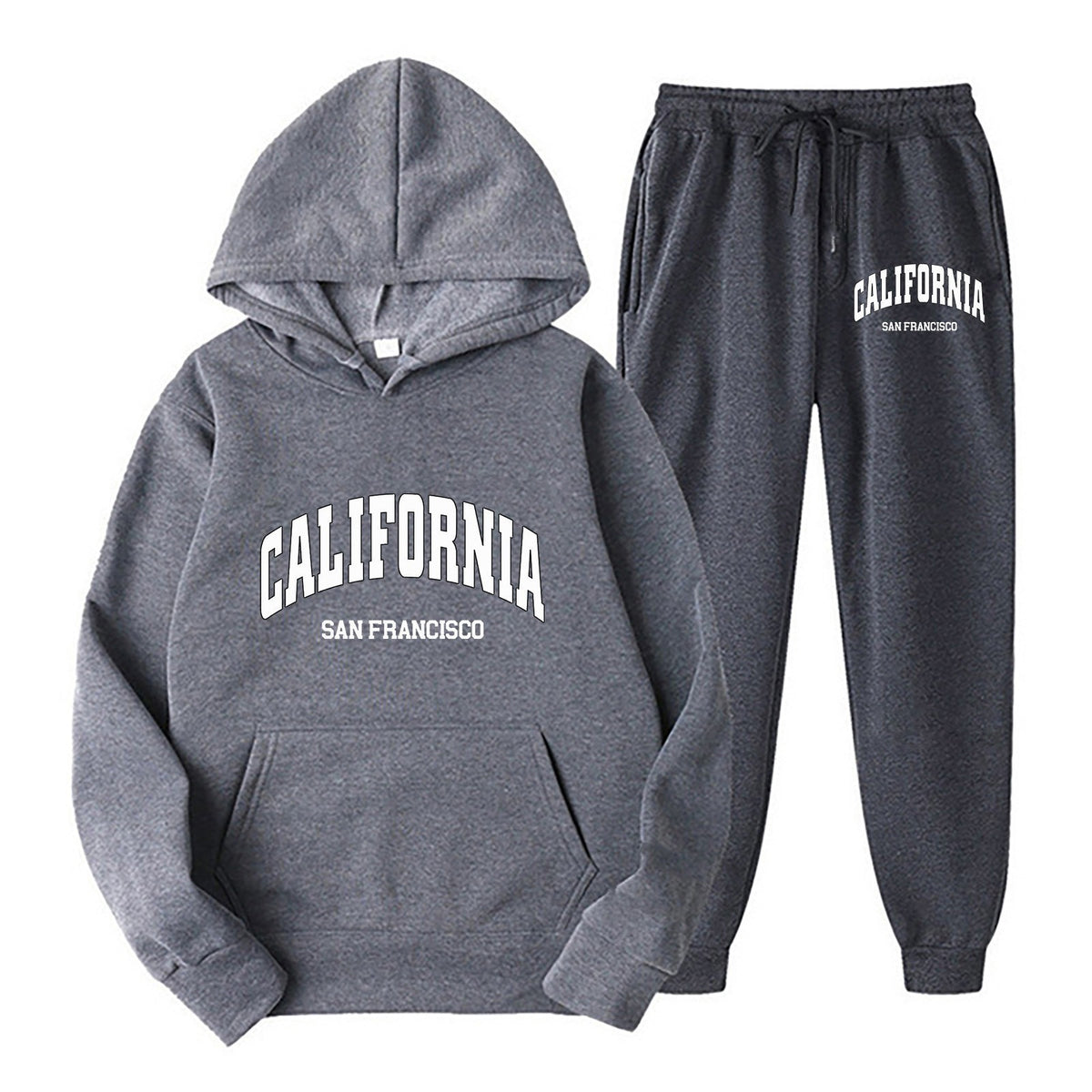 loose fleece hoodie set, men's and women's long sleeve hoodie and pants, hooded sweatshirt