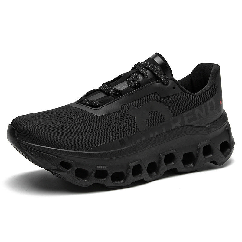Breathable Mesh Running Shoes for Men with Shock Absorption and Flyknit Upper - Athletic Sneakers