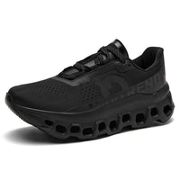 Breathable Mesh Running Shoes for Men with Shock Absorption and Flyknit Upper - Athletic Sneakers