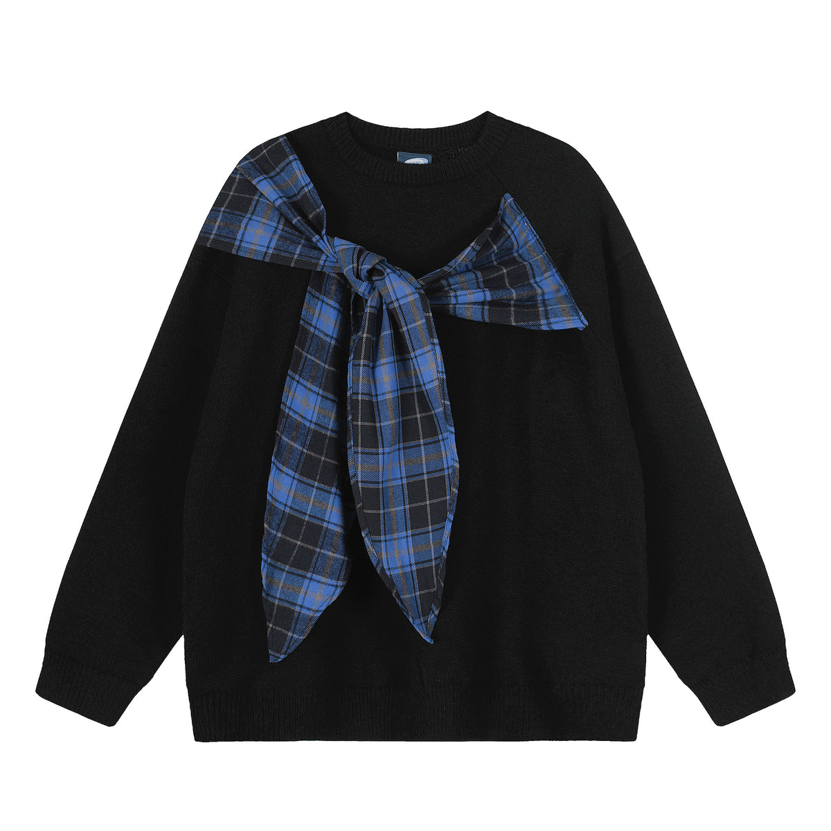 Plaid shawl scarf sweater